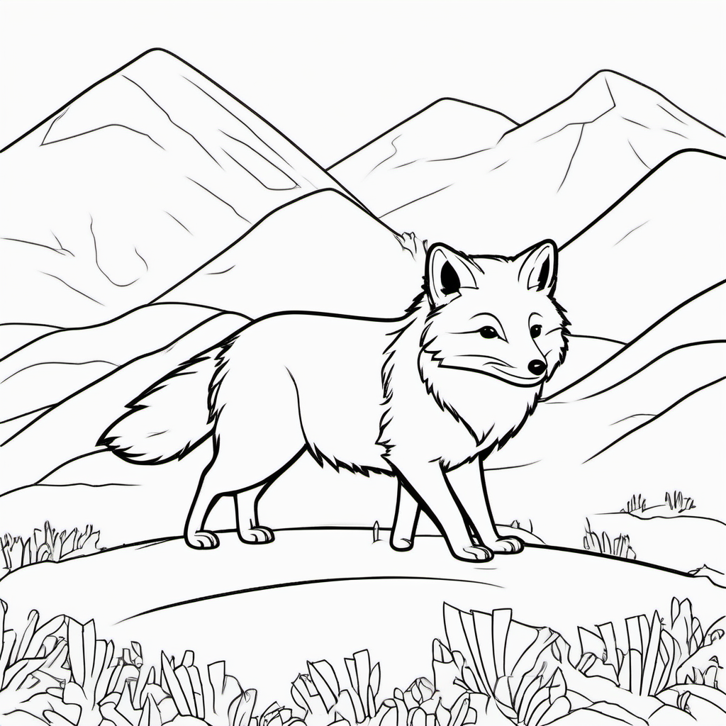 Easy Arctic Fox Coloring Page For Toddlers