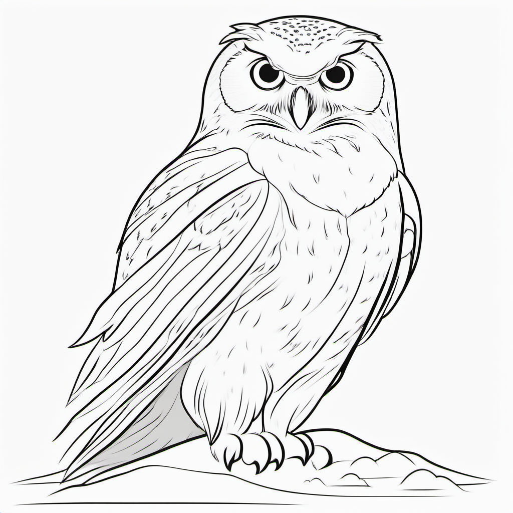 Simple Snowy Owl Coloring Page For Kids
