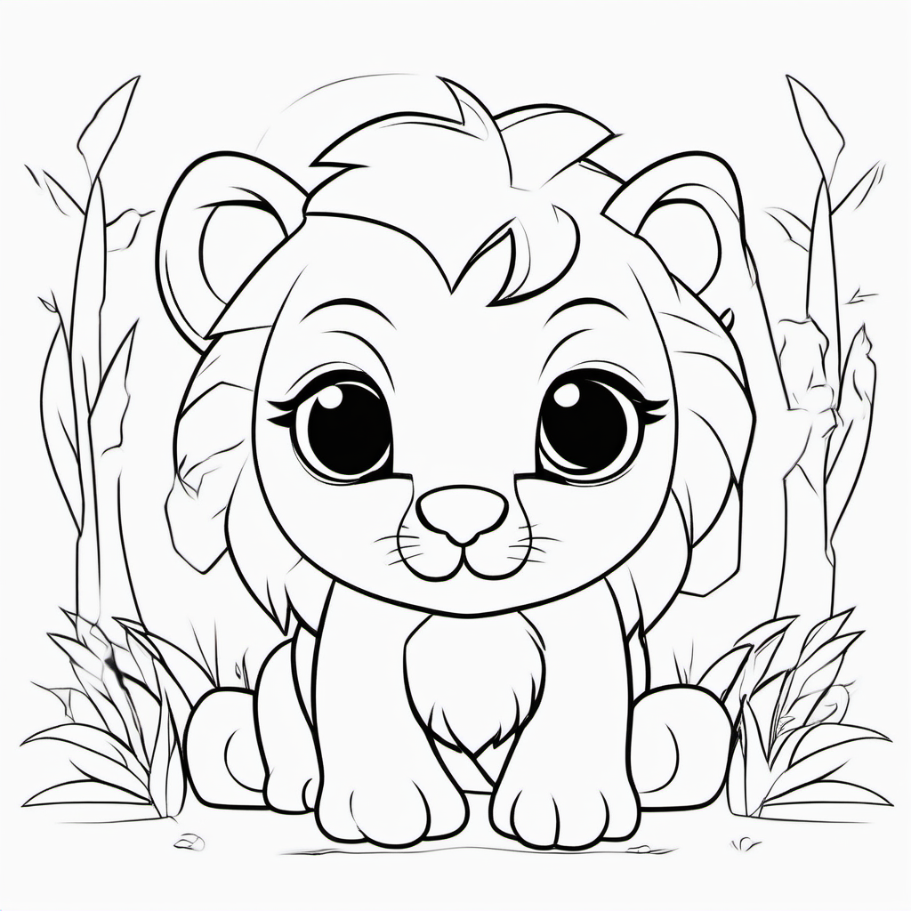Easy Baby Lion Coloring Page For Toddlers