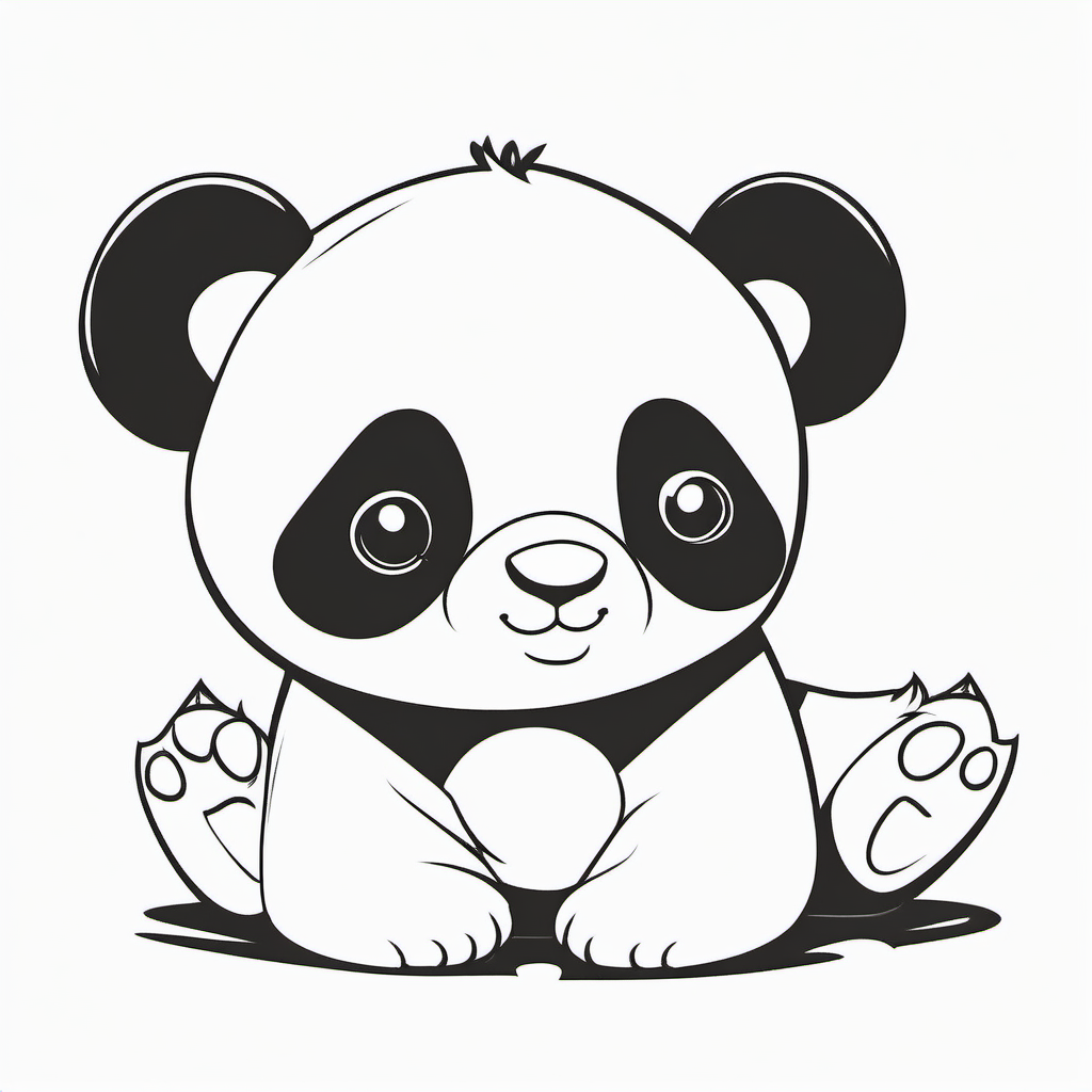 Simple Baby Panda Coloring Page For Kids