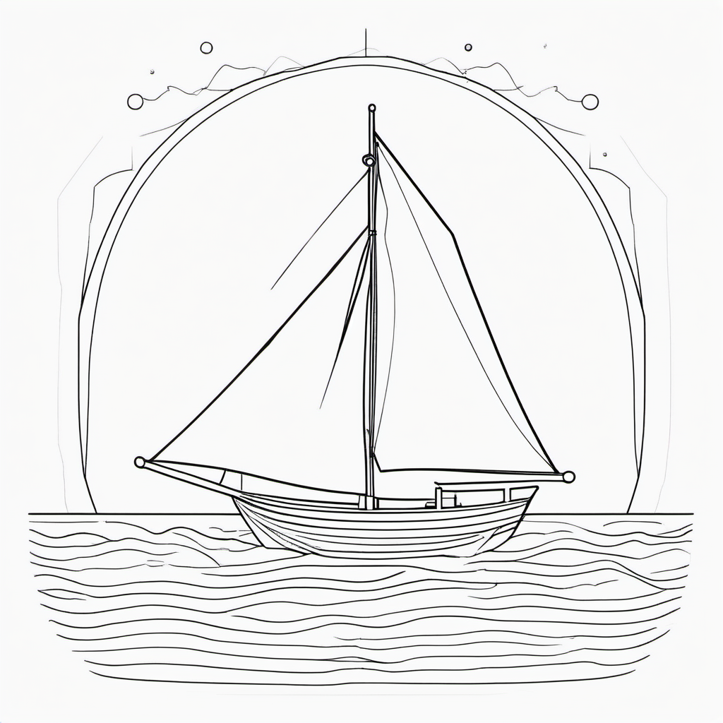 Easy Fishing Boat Coloring Page For Toddlers