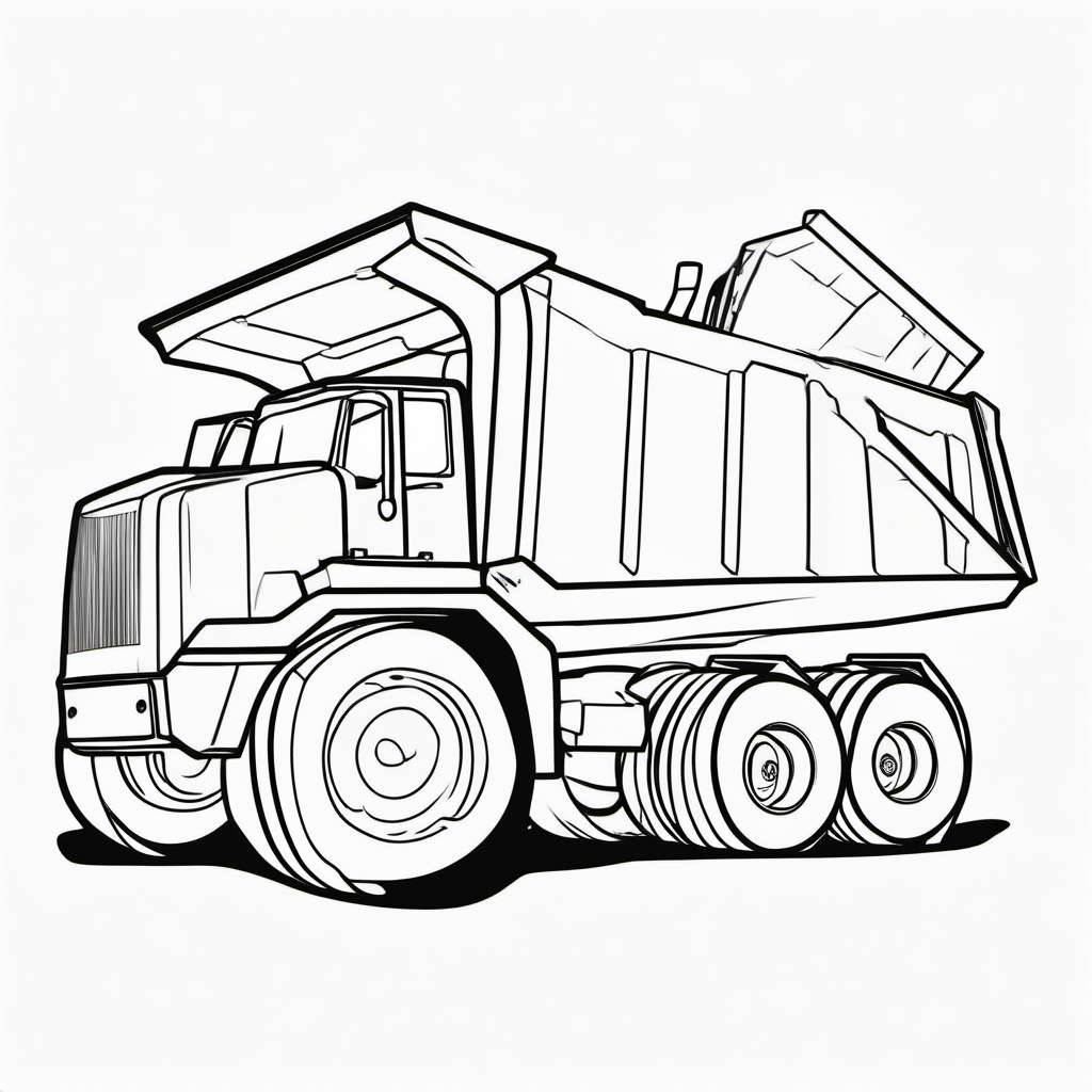 Construction Dump Truck Coloring Page For Preschoolers