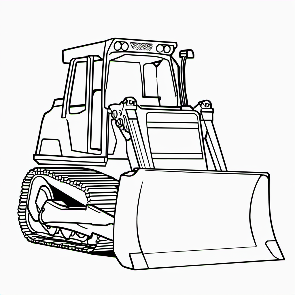 Easy Construction Bulldozer Coloring Page For Toddlers
