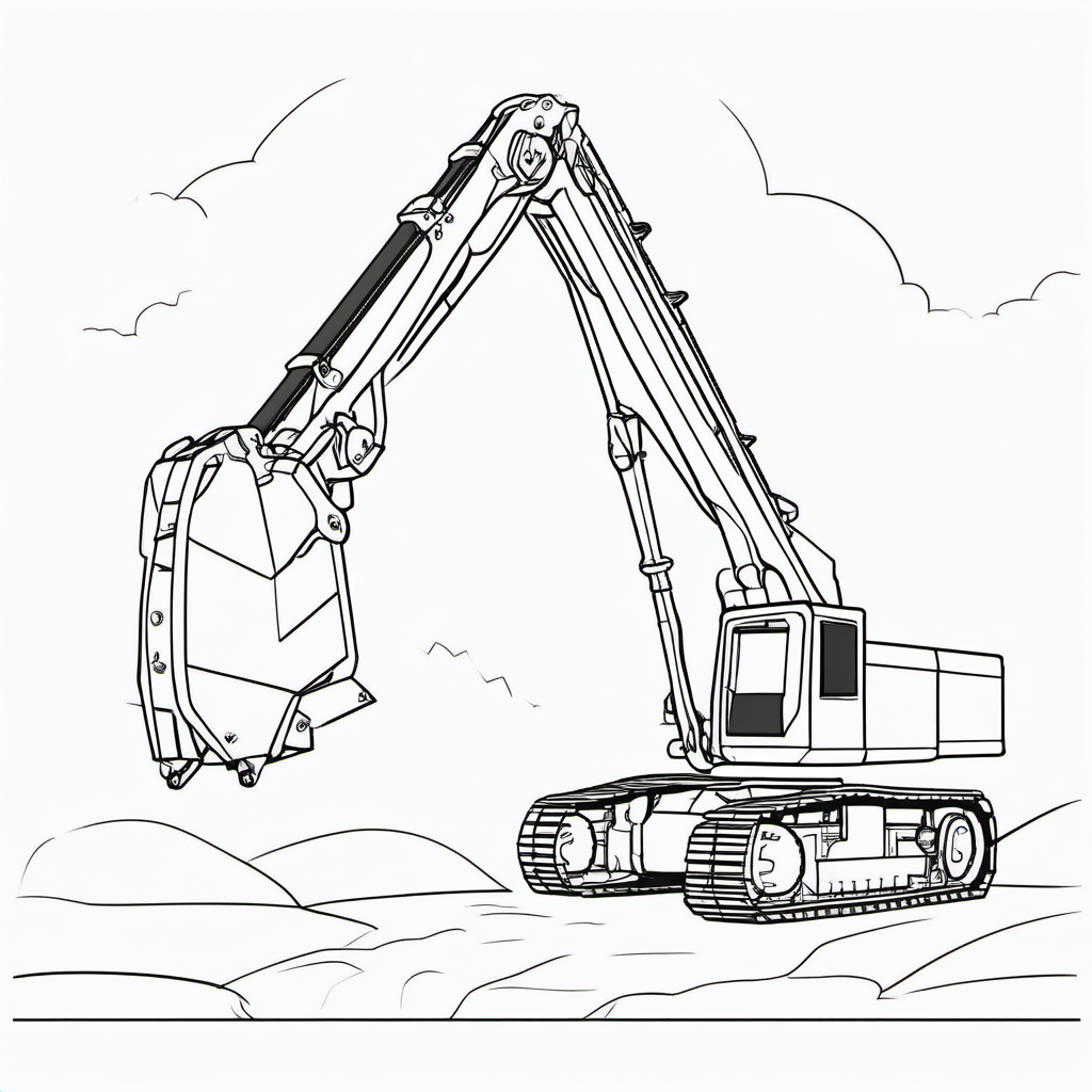 Easy Construction Crane Coloring Page For Toddlers