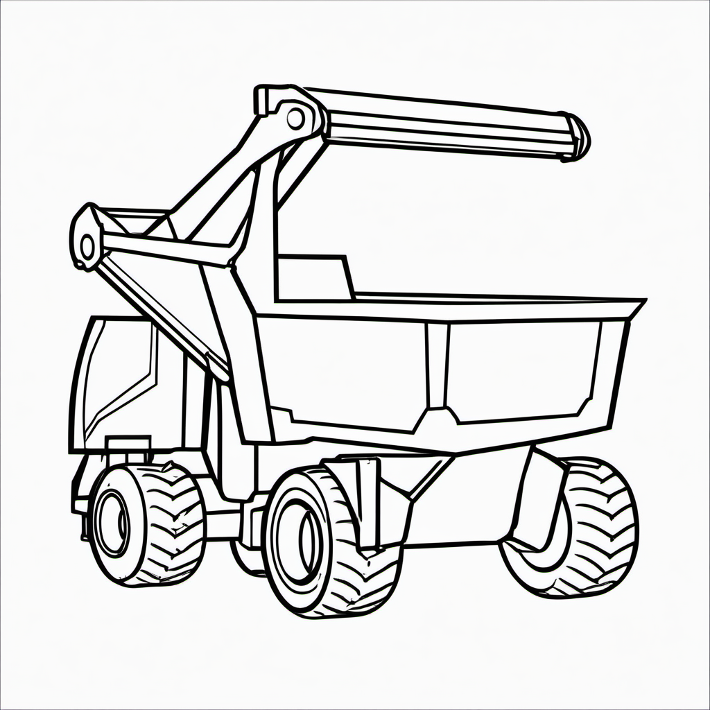 Easy Construction Dump Truck Coloring Page For Toddlers