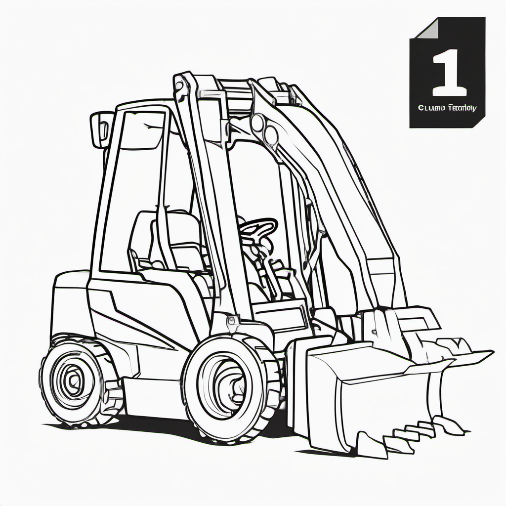 Easy Construction Forklift Coloring Page For Toddlers