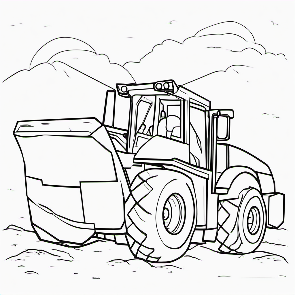 Easy Construction Loader Coloring Page For Toddlers