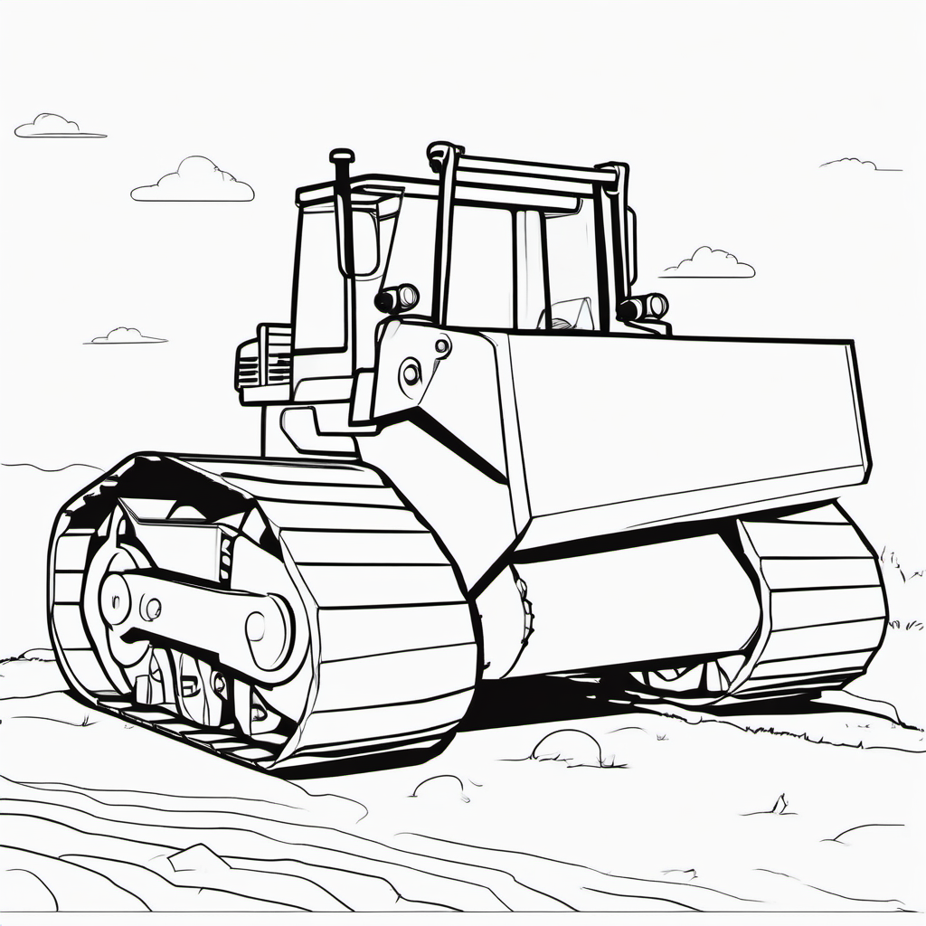 Easy Construction Road Roller Coloring Page For Toddlers