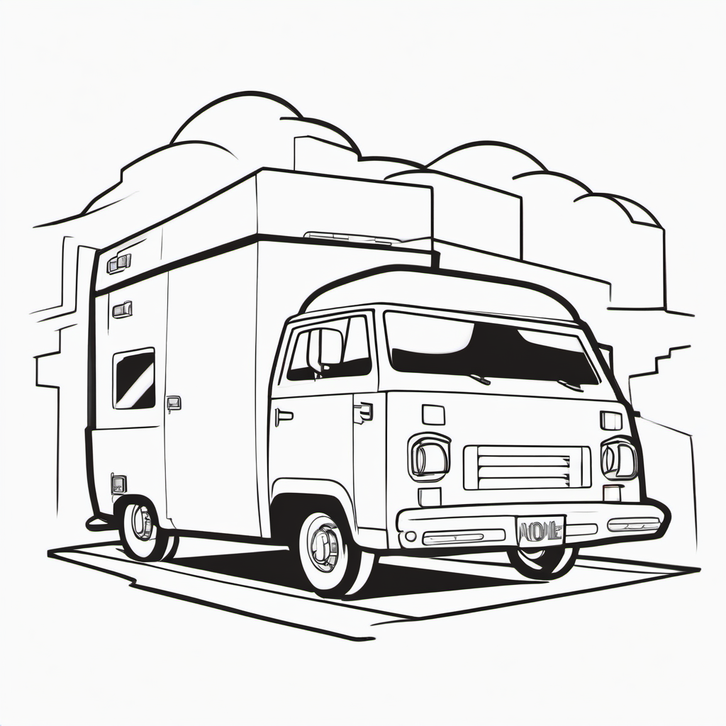 Easy Emergency Rescue Van Coloring Page For Toddlers