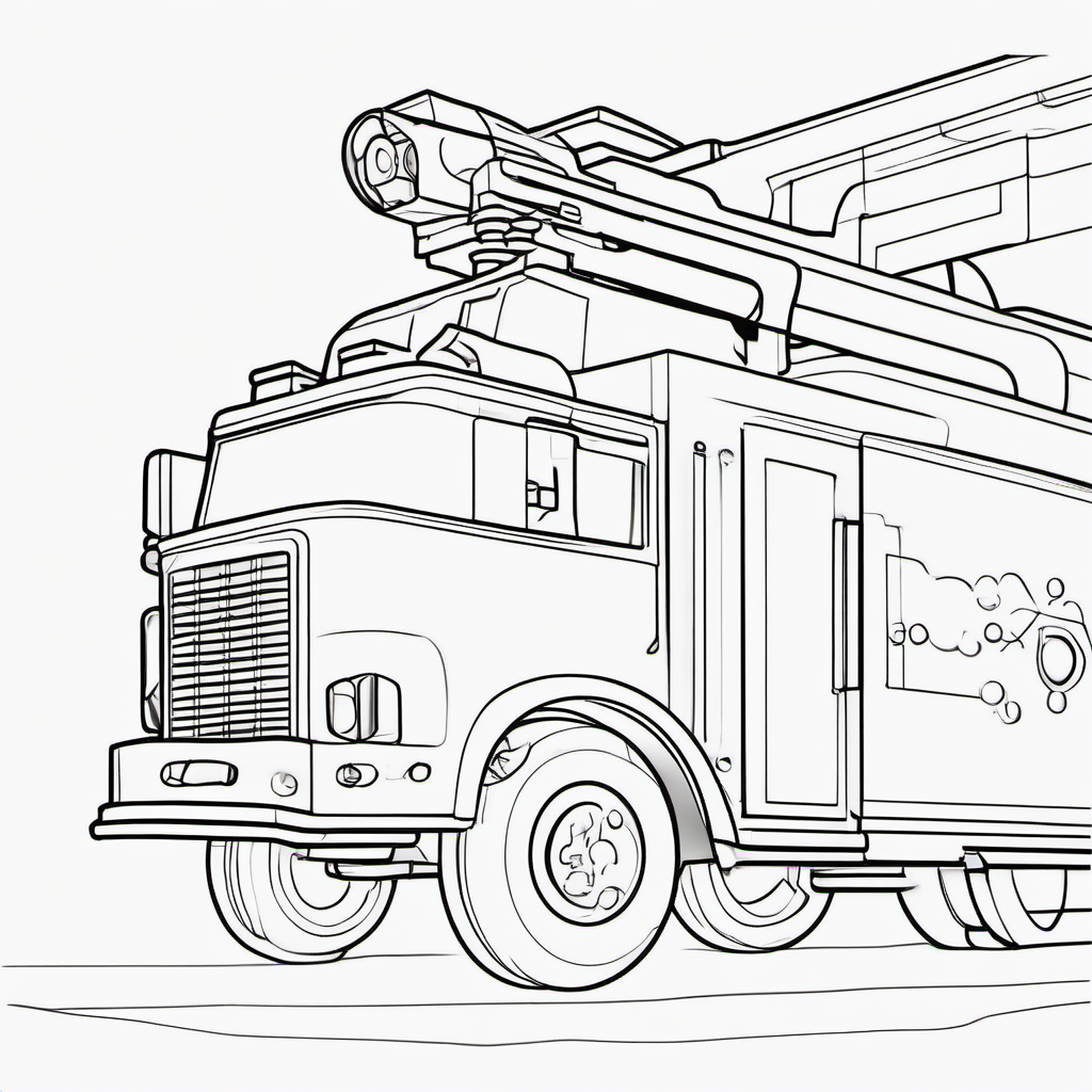 Emergency Fire Truck Coloring Page For Preschoolers