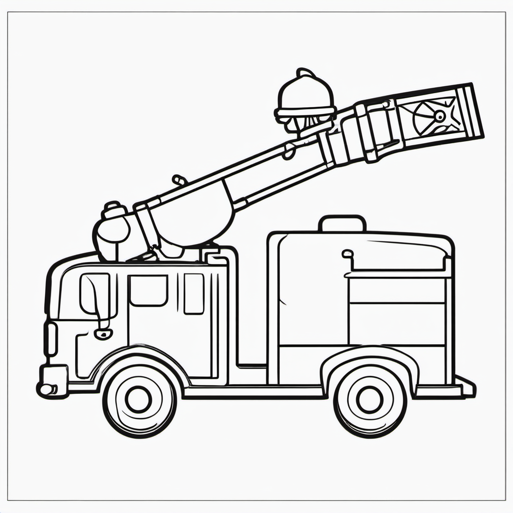 Emergency Firefighter Truck Coloring Page For Preschoolers