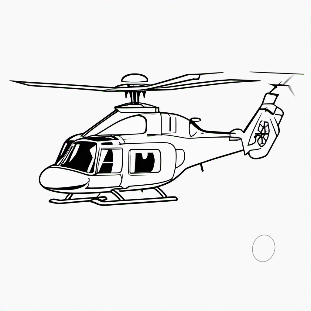 Emergency Rescue Helicopter Coloring Page For Preschoolers