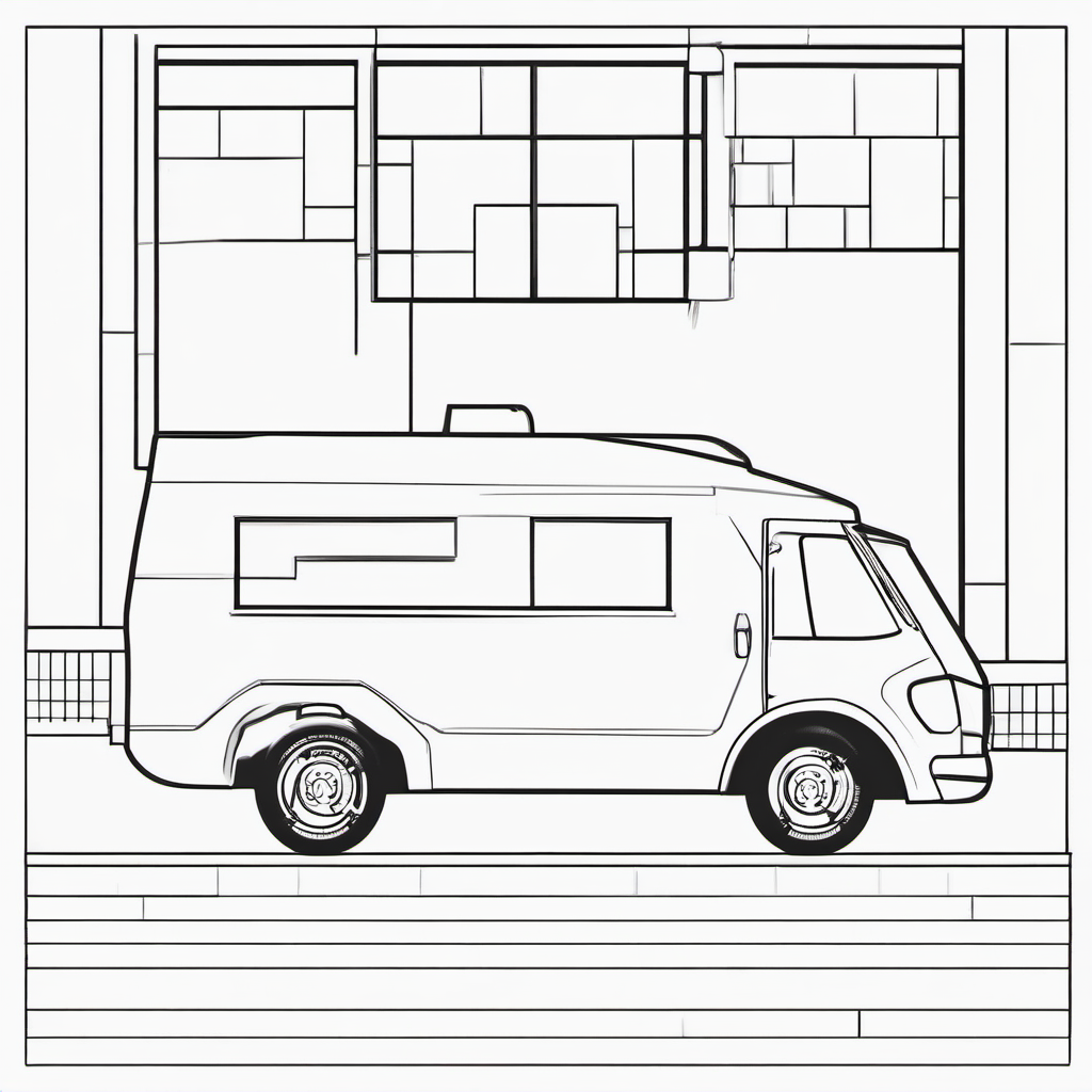Emergency Rescue Van Coloring Page For Preschoolers