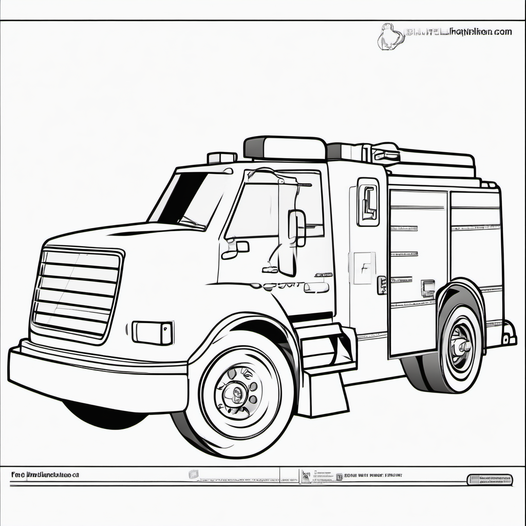 Simple Emergency Firefighter Truck Coloring Page For Kids