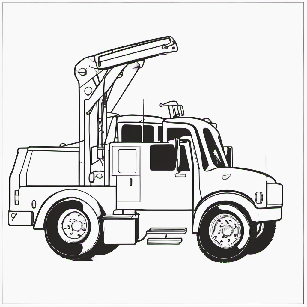 Simple Emergency Tow Truck Coloring Page For Kids