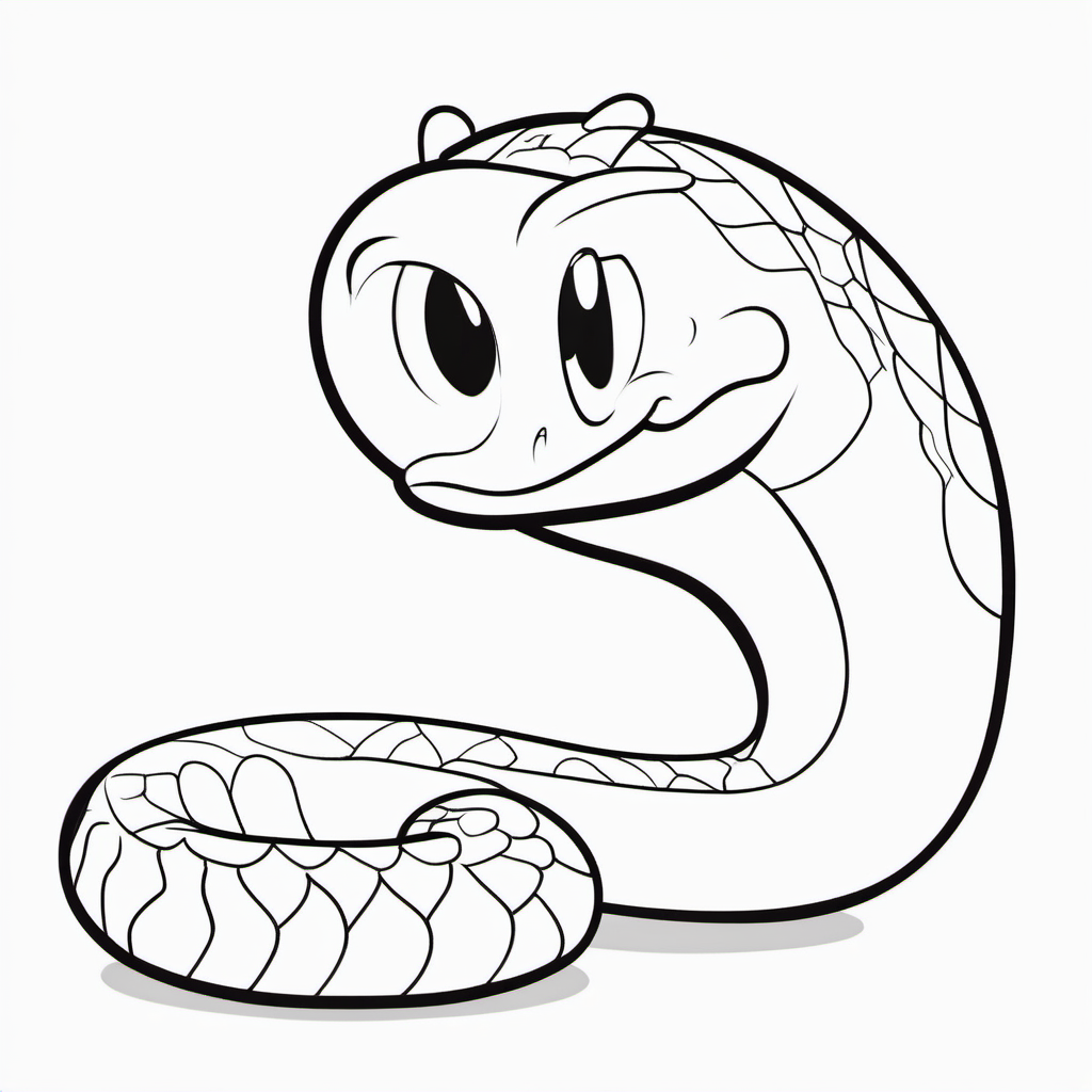 Easy Jungle Snake Coloring Page For Toddlers