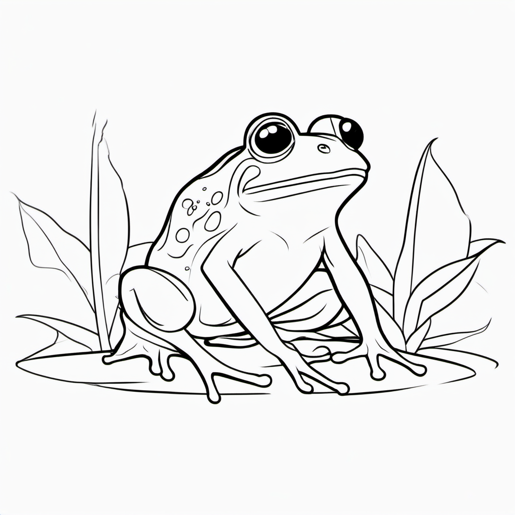 Simple Jungle Frog Coloring Page For Kids