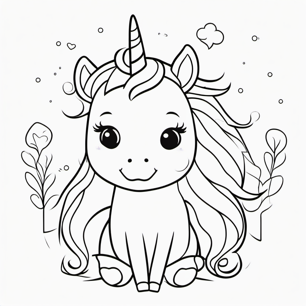Easy Princess Unicorn Coloring Page For Toddlers