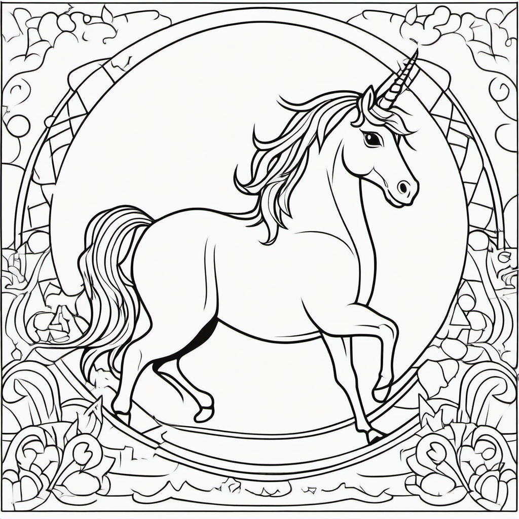 Simple Princess Unicorn Coloring Page For Kids