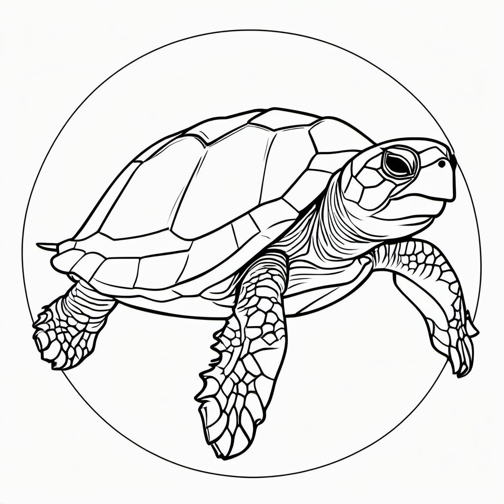 Easy Baby Turtle Reptile Coloring Page For Toddlers
