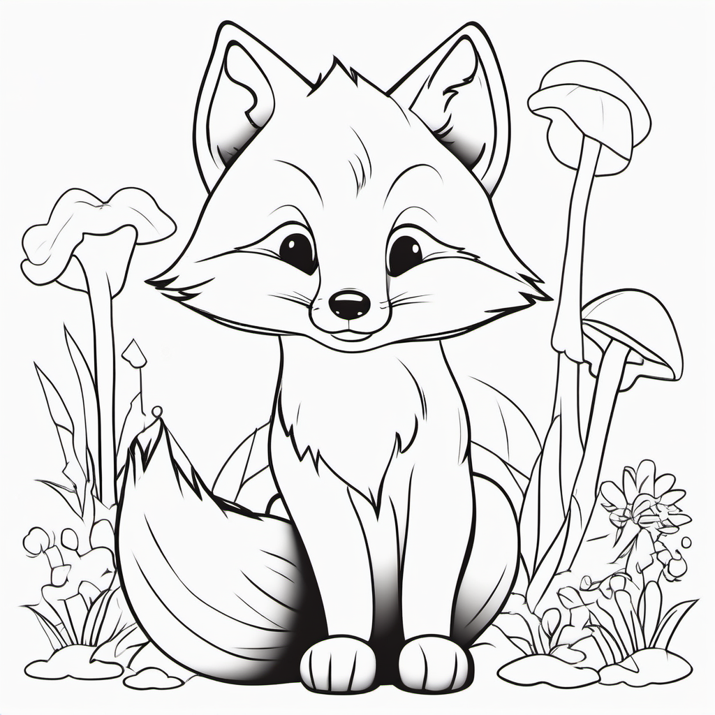 Easy Woodland Fox Coloring Page For Toddlers