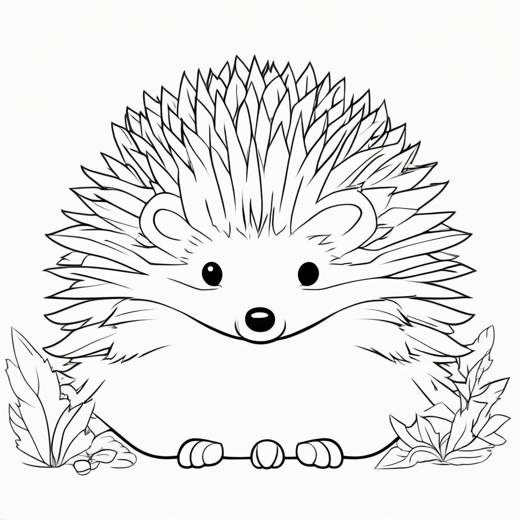 Easy Woodland Hedgehog Coloring Page For Toddlers